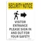 Signmission OSHA Security Sign, 7" Height, Visitor Entrance Please With Symbol, Portrait OS-SN-D-57-V-11791 - alternate 1
